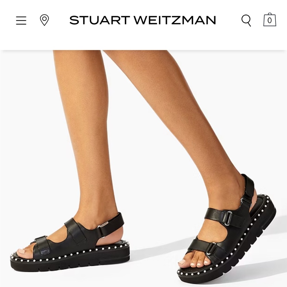 Pearled Stuart Weitzman Zoe Lift Sandals